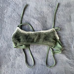 Green Crochet bikini top